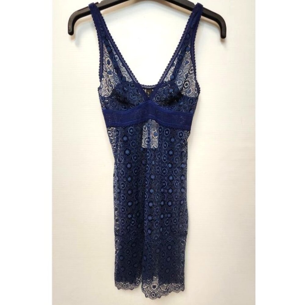 Else Women's Blue Lingerie Lace Plunge Camisole Size S